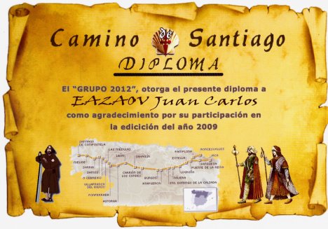 diplomas para imprimir. Diploma Camino Santiago