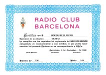 Diploma Ràdio Club Barcelona
