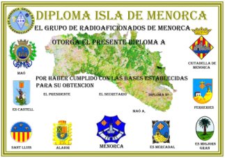 Diploma Isla de Menorca